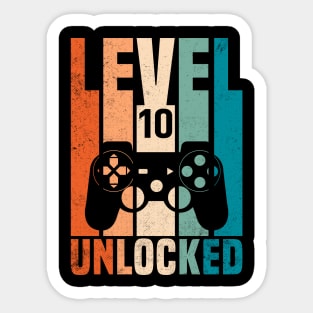 Level 10 Unlocked T-Shirt - 10th Birthday Gift Sticker